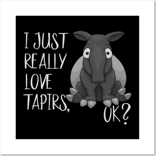 Just Really Love Tapirs, OK? Chubby Cartoon Tapir Posters and Art